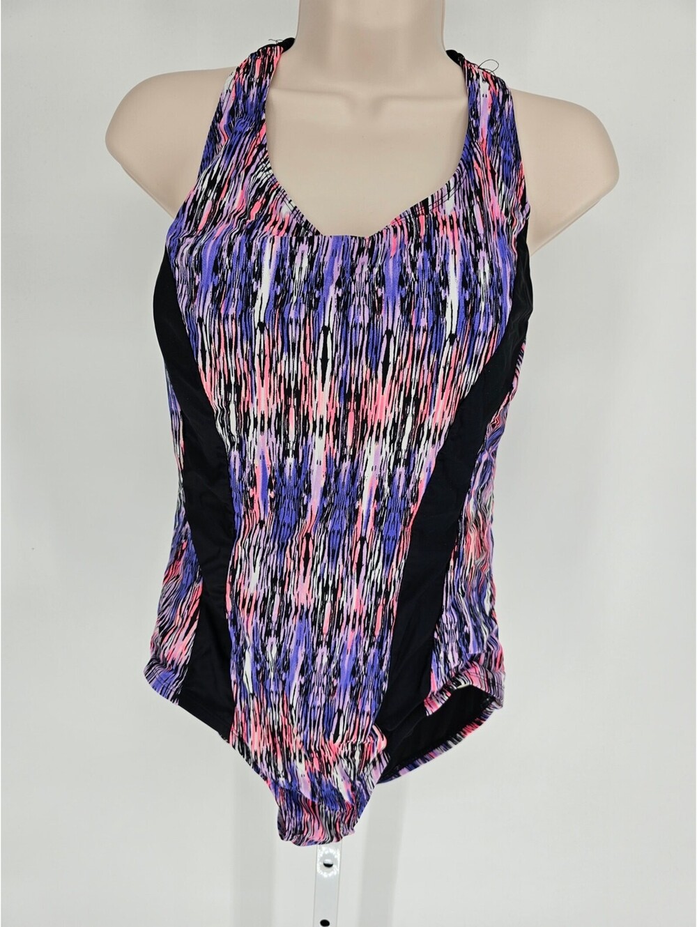 Catalina Womens Sz L One Piece Swimsuit Athletic Cut Purple Pink